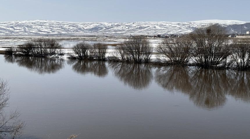 Ardahan'da sıcaklığın artmasıyla buzla kaplı Kura Nehri çözüldü