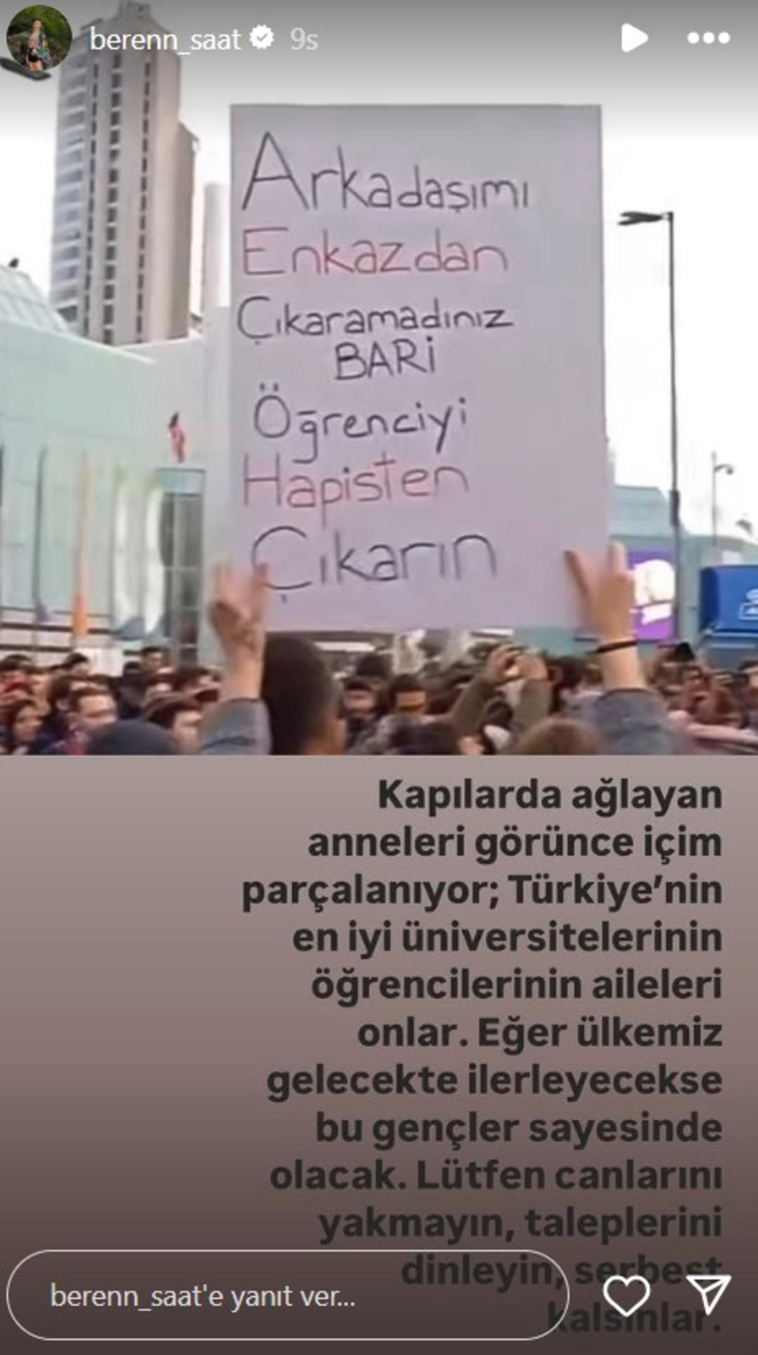 Beren Saat sessizliğini bozdu! Gözaltılara tepki gösterdi! Serbest kalsınlar 2