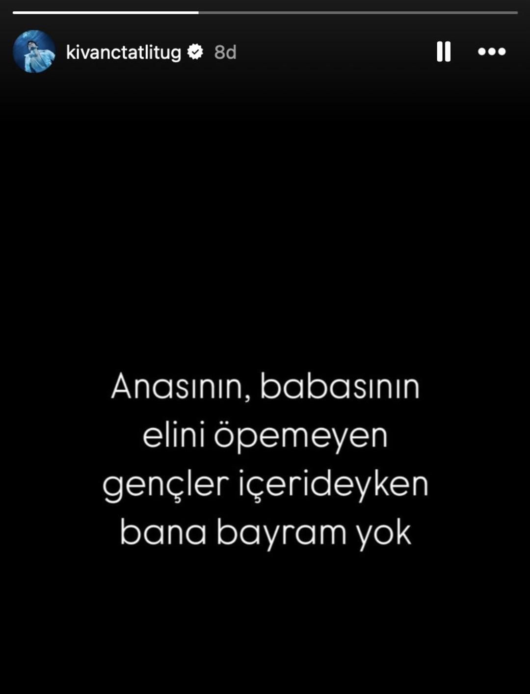 Kıvanç Tatlıtuğ: "Anasının, babasının elini öpemeyen gençler içerideyken bana bayram yok" 1