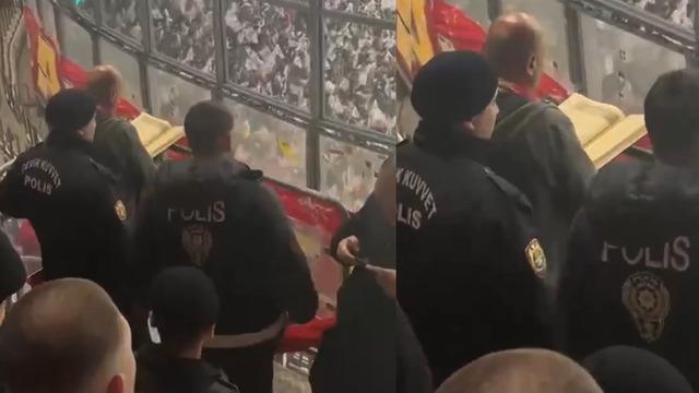 Beşiktaş-Galatasaray derbisi öncesi tribünlerde herkesi şaşırtan görüntü! Görenler dönüp bir daha baktı