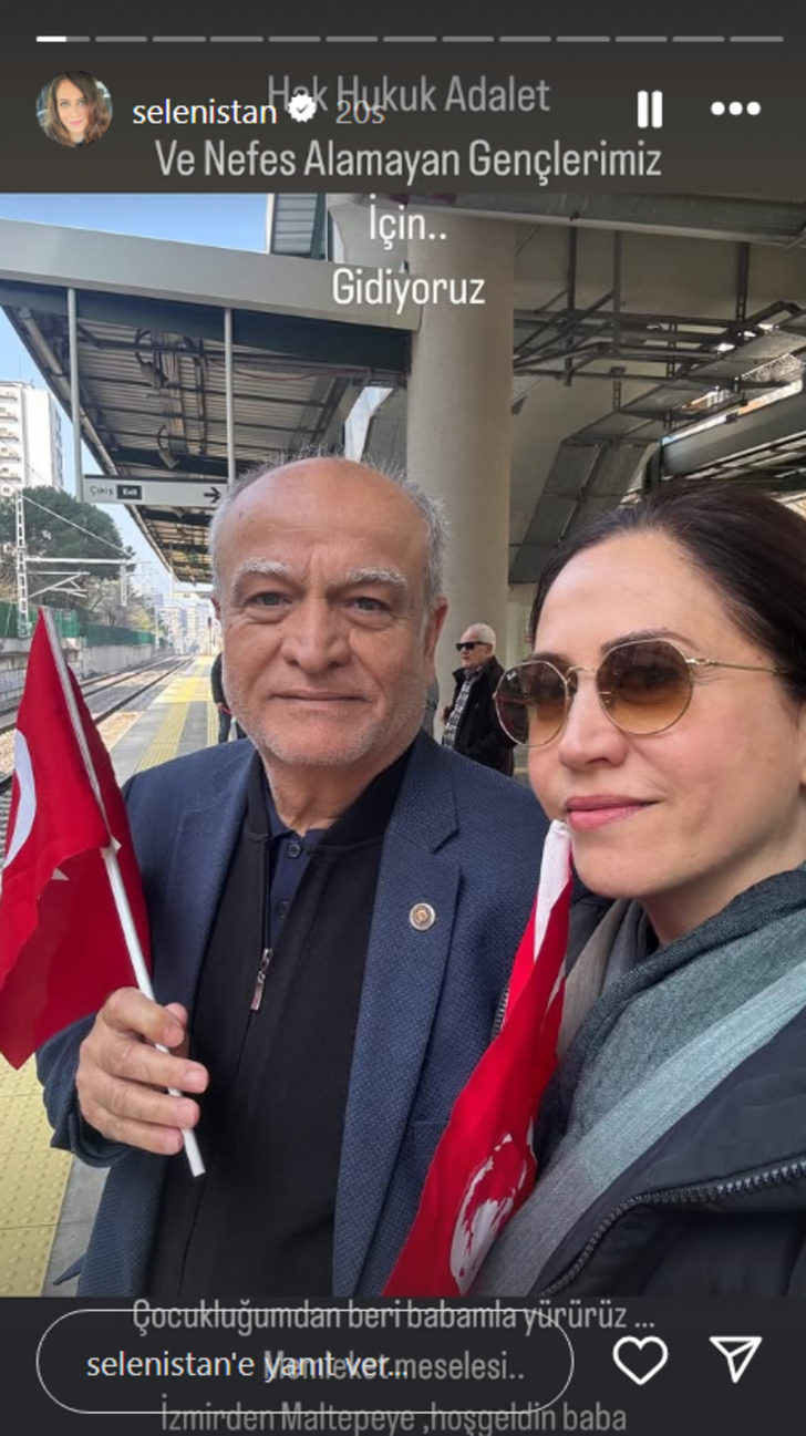 Kızıl Goncalar'ın Hasna'sı Selen Öztürk Maltepe'de mitinge gitti! "Hak, hukuk, adalet" G1