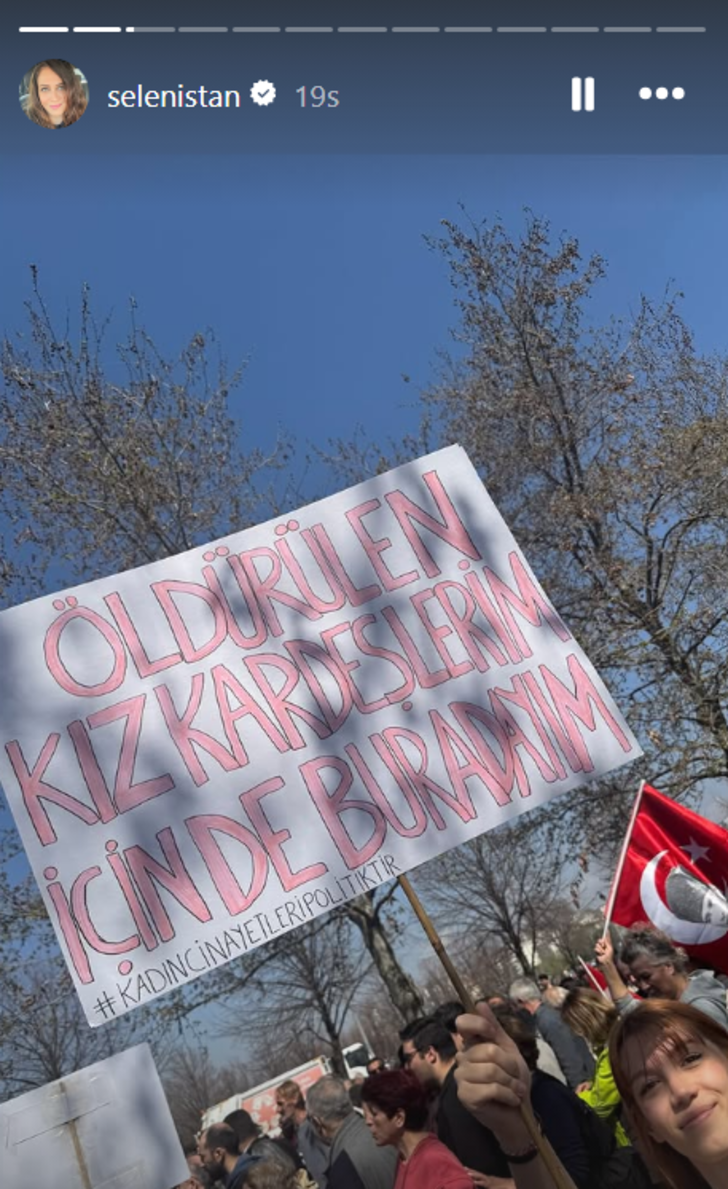 Kızıl Goncalar'ın Hasna'sı Selen Öztürk Maltepe'de mitinge gitti! "Hak, hukuk, adalet" G4