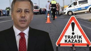 Bakan Yerlikaya bayram tatilinin acı bilançosunu açıkladı! Trafik kazalarında 5 kişi hayatını kaybetti, bin 219 kişi yaralandı