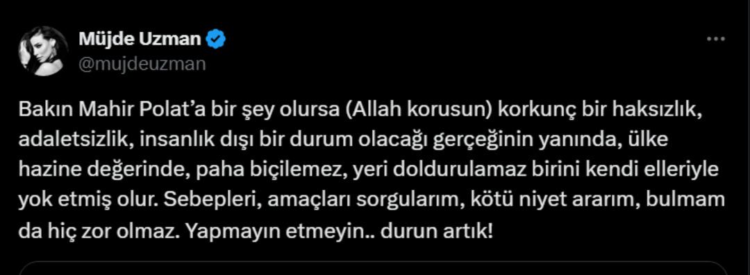 Müjde Uzman dan Mahir Polat isyanı! "Yapmayın etmeyin durun artık!" 2