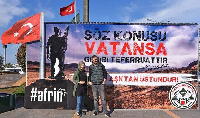 Giresun Belediyesinden Afrin’de ki askerlere ‘Sevgililer günü’ standı.