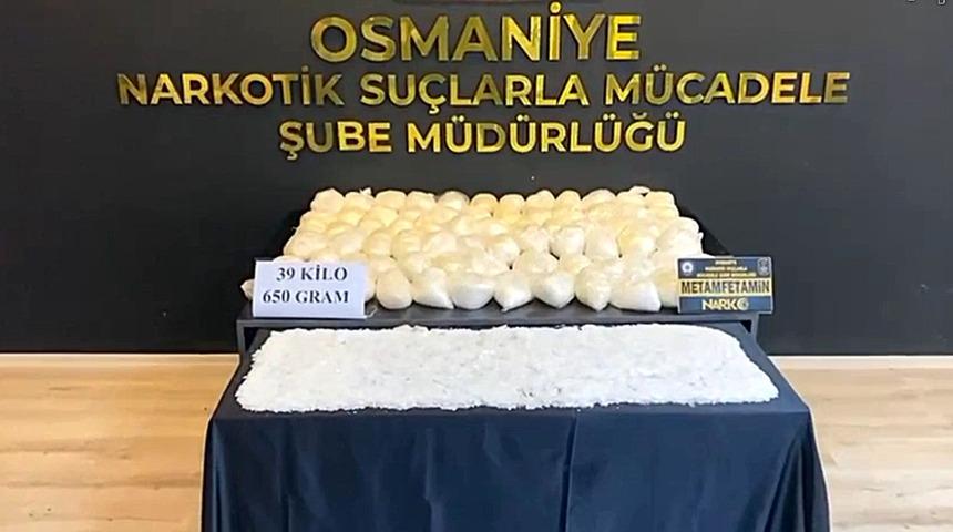 Osmaniye'de 39 kilo 650 gram sentetik uyuşturucu ele geçirildi