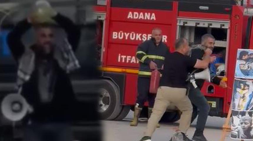 Yer: Adana! ABD konsolosluğu önünde kendisini yakmaya çalıştı
