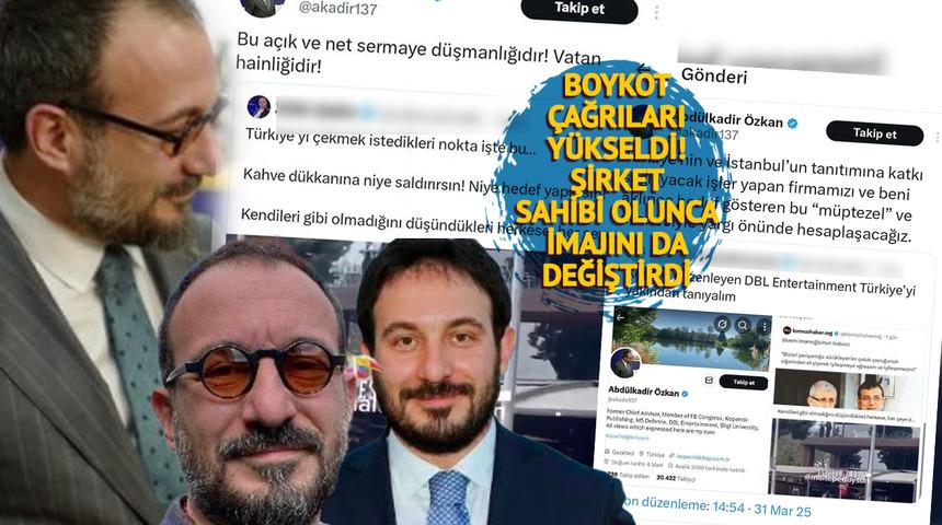 DBL Entertainment'ın sahibi Abdülkadir Özkan'ın 'Vatan haini' mesajı pahalıya patladı! Boykot çağrıları yükseldi: Şirket sahibi olunca imajını da değiştirmiş