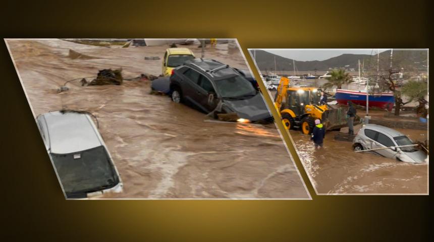 Ege'yi sel vurdu; evler sular altında kaldı araçlar sürüklendi... Meteoroloji'den 8 il için sarı kodlu uyarı! Sağanak, fırtına...