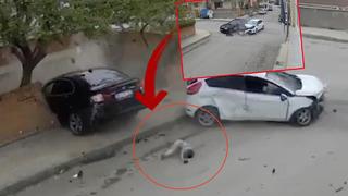 Yer: Çorum! İki otomobil çarpıştı, küçük çocuk camdan fırladı