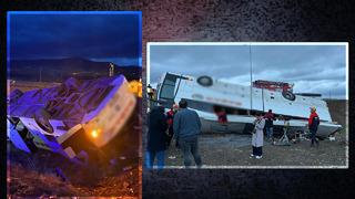 Sivas'ta korkunç kaza! Yolcu otobüsü devrildi... 2 ölü ve çok sayıda yaralı var