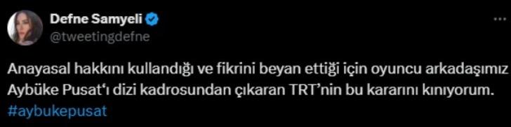 Aybüke Pusat TRT'nin Teşkilat dizisinden çıkarıldı! Ceyda Düvenci, Pınar Altuğ, Melek Mosso… Ünlü isimler sessiz kalmadı G1