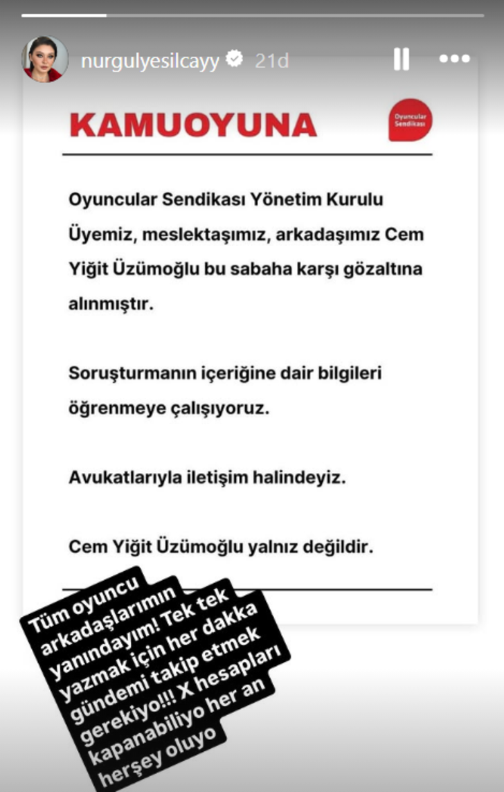 Cem Yiğit Üzümoğlu'nun gözaltına alındığını duyan ünlü isimler sessiz kalmadı! "Kınıyorum" G3