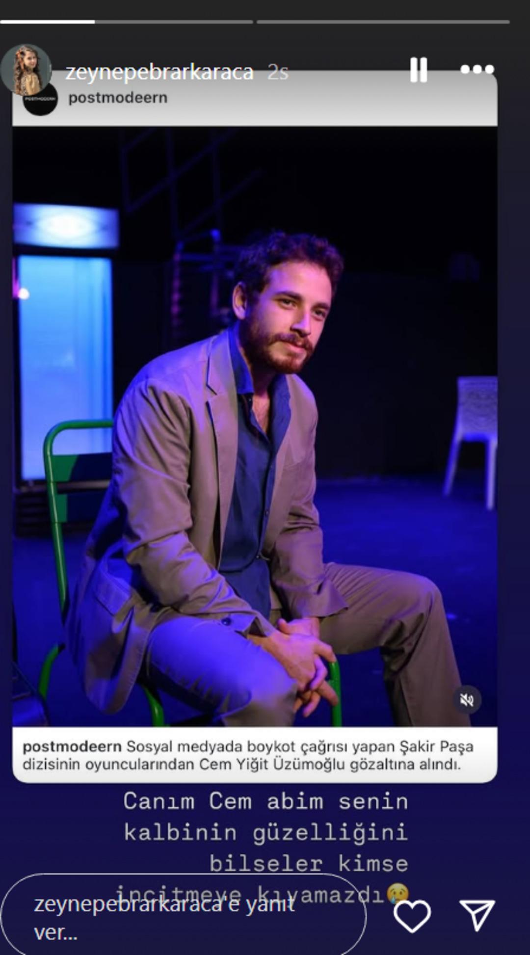 Şakir Paşa Ailesi nin Fahrünnisa sı Zeynep Ebrar Karaca gözaltına alınan rol arkadaşına destek oldu 2