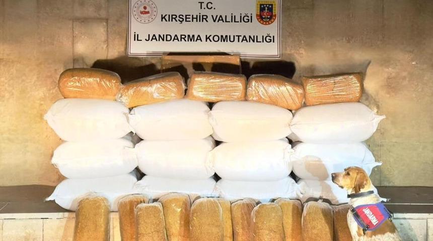 Kırşehir'de 633 kilo kaçak tütün ele geçirildi