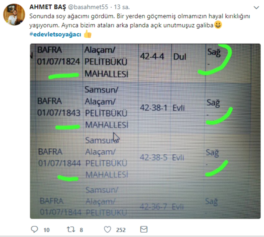  Soy ağacında yaşadıkları şaşkınlığı sosyal medyada paylaştılar