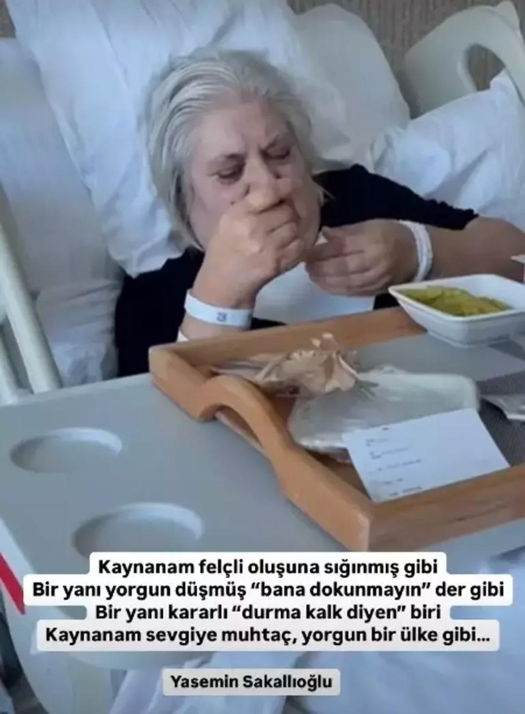 Yasemin Sakallıoğlu felç geçiren kayınvalidesinin son halini paylaştı! 1