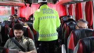 Bolu otogarında bayram dönüşü denetimi