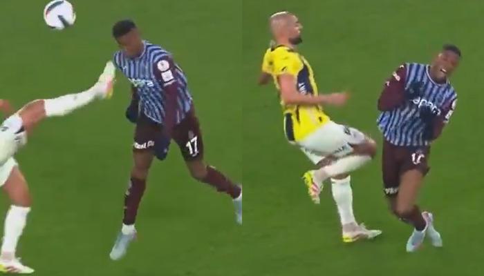 Fenerbahçe-Trabzonspor maçında olay pozisyon! Acılar içinde yerde kaldı, hakemin kararı tartışma yarattı