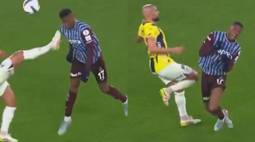 Fenerbahçe-Trabzonspor maçında olay pozisyon! Acılar içinde yerde kaldı, hakemin kararı tartışma yarattı