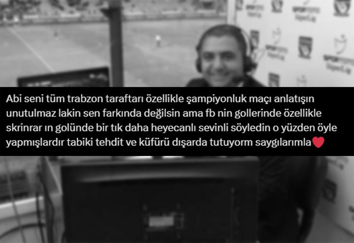 Fenerbahçe-Trabzonspor maçının spikeri Ali Ferahbot'tan ortalığı karıştıran paylaşım! Ölüm tehditleri aldığını açıkladı... Sebebi herkesi şaşırttı G2