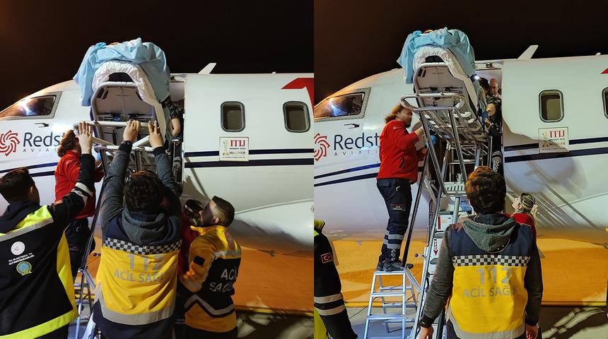 Kalp yetmezliği olan hasta uçak ambulansla İstanbul’a sevk edildi...