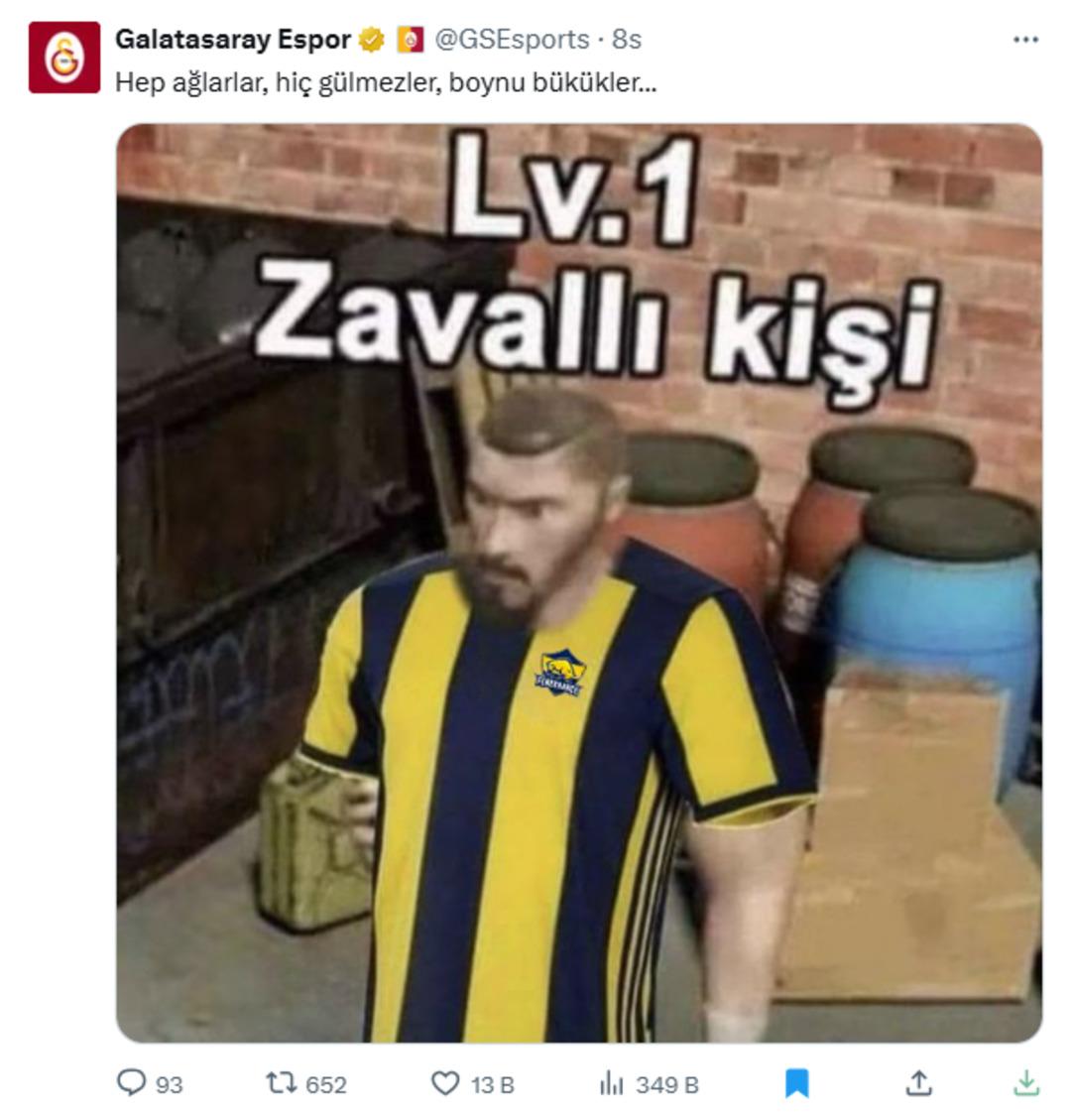 Son dakika Fenerbahçe Haberleri: Galatasaray dan Fenerbahçe yi hedef alan olay paylaşım! "Zavallı kişi, hep ağlarlar..." 1