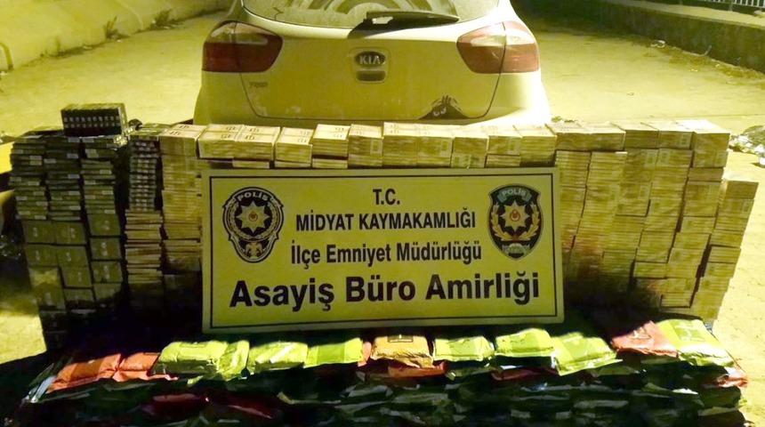 Midyat&rsquo;ta 320 karton ka&ccedil;ak sigara ve 170 kilogram nargile t&uuml;t&uuml;n&uuml; ele ge&ccedil;irildi
