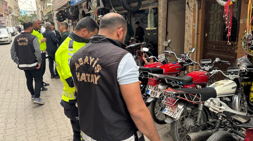 Dörtyol’da motosiklet tamircileri denetlendi