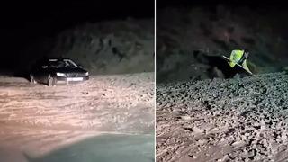 Yüksekova'da sel sularında mahsur kalan sürücüyü belediye ekipleri kurtardı