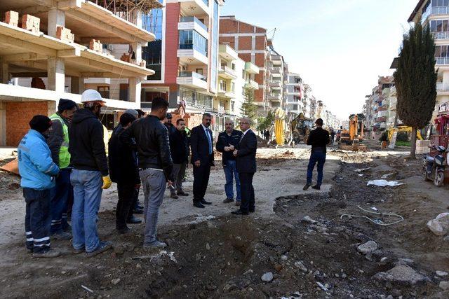 Salihli’de doğalgaz hat döşeme çalışması başladı