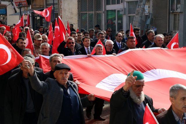Binlerce vatandaş Afrin Operasyonuna destek için yürüdü