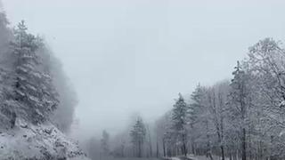 Yolda kar ve sis etkili oldu