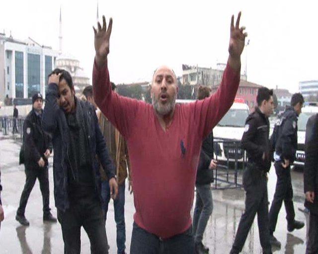 Çağlayan'daki İstanbul Adalet Sarayı önünde kavga