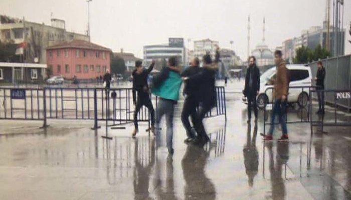 Çağlayan'daki İstanbul Adalet Sarayı önünde kavga