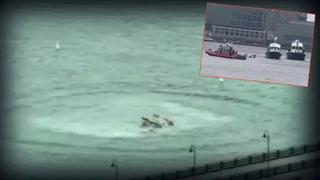 ABD'de Hudson Nehri'ne helikopter düştü! Görüntüler dehşete düşürdü