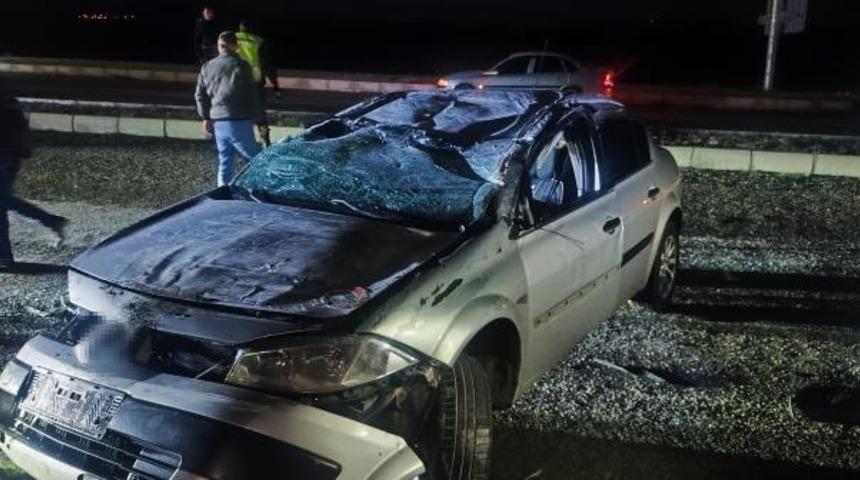 Kontrolden çıkan otomobil takla attı: 2 yaralı