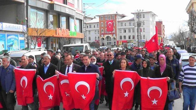 Altınyayla’da Zeytin Dalı Harekatı’na destek yürüyüşü