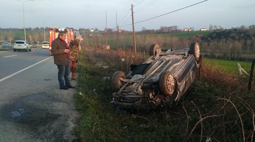 Otomobil takla attı: 3 yaralı