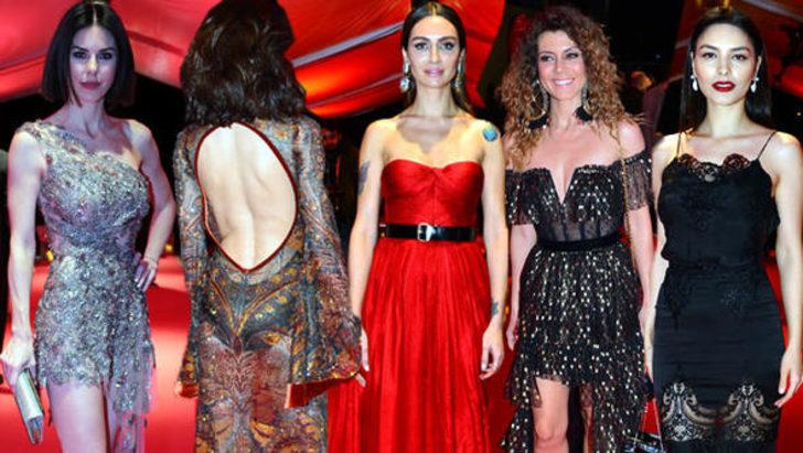 Kırmızı halıda elbiseler yarıştı G1