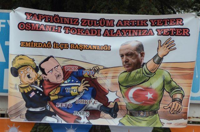 Erdoğan ziyareti öncesi Afyonkarahisar’da dikkat çeken ’Osmanlı tokadı’ pankartı