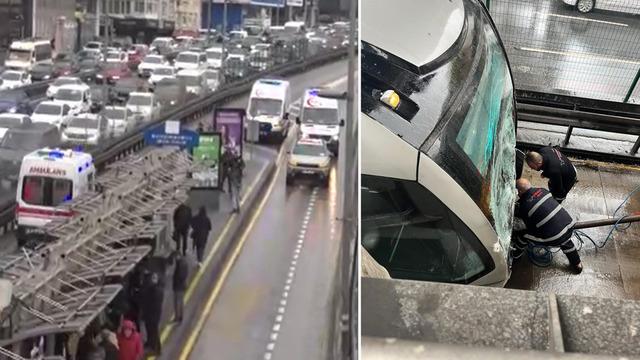 Avcılar'da iki metrobüs çarpıştı: 16 yolcu yaralandı