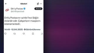 Diriliş Postası'nın sahibi Fırat Söğüt hakkında 'dolandırıcılık' iddiası! Sosyal medya hesabından paylaşıldı: Çalışanların maaşını ödemiyor...