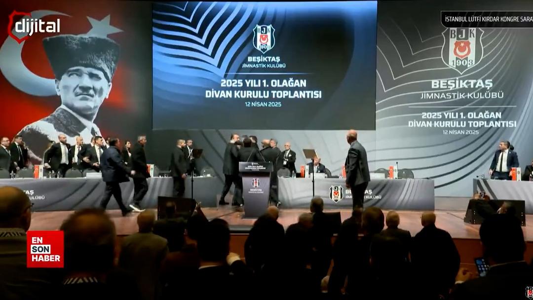 Beşiktaş Divan Kurulu nda ortalık karıştı! Hasan Arat Divan Kurulu na geldi ve kavga çıktı... Yumuruklar havada uçuştu 1