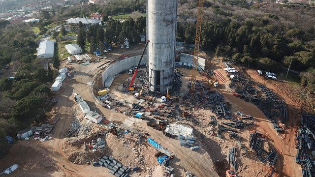 1300 tonluk anten yükselmeye başladı