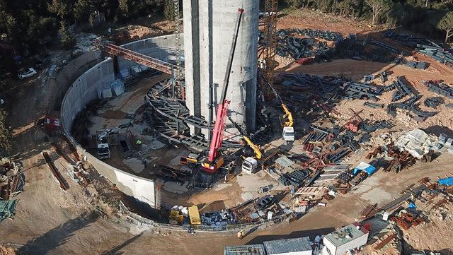 1300 tonluk anten yükselmeye başladı