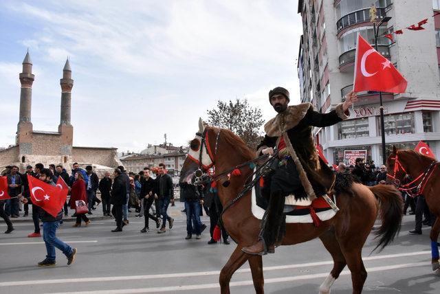 Sivas'ta 10 bin kişi, 'Zeytin Dalı Harekâtı'na destek için yürüdü