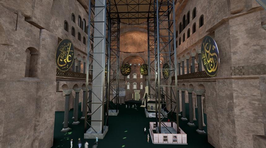 Ayasofya'da tarihi restorasyon! Bakan Ersoy duyurdu: "İbadet sürecek, tarih korunacak"