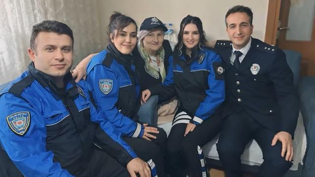 Polislerden Suzan teyzeye doğum günü sürprizi!