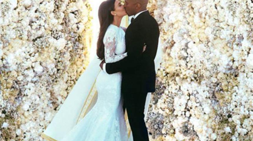 Kim Kardashian'ın &ouml;zel gelinliği